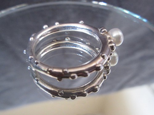 Bellissimo anello Michael Dawkins argento sterling .925 perle TG 9,5 Thailandia 6,2 g nuovo senza etichette - Foto 11 di 11