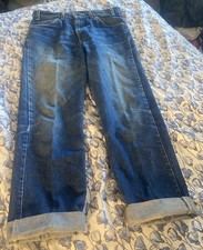 Vtg Levis 505 Regular Straight Tag 34x30 Orange Tab USA 27โ cuffed USA Made