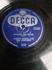 Tommy Steele & Steelmen - Singing The Blues  - Decca F.10819- 78rpm Shellac 10"