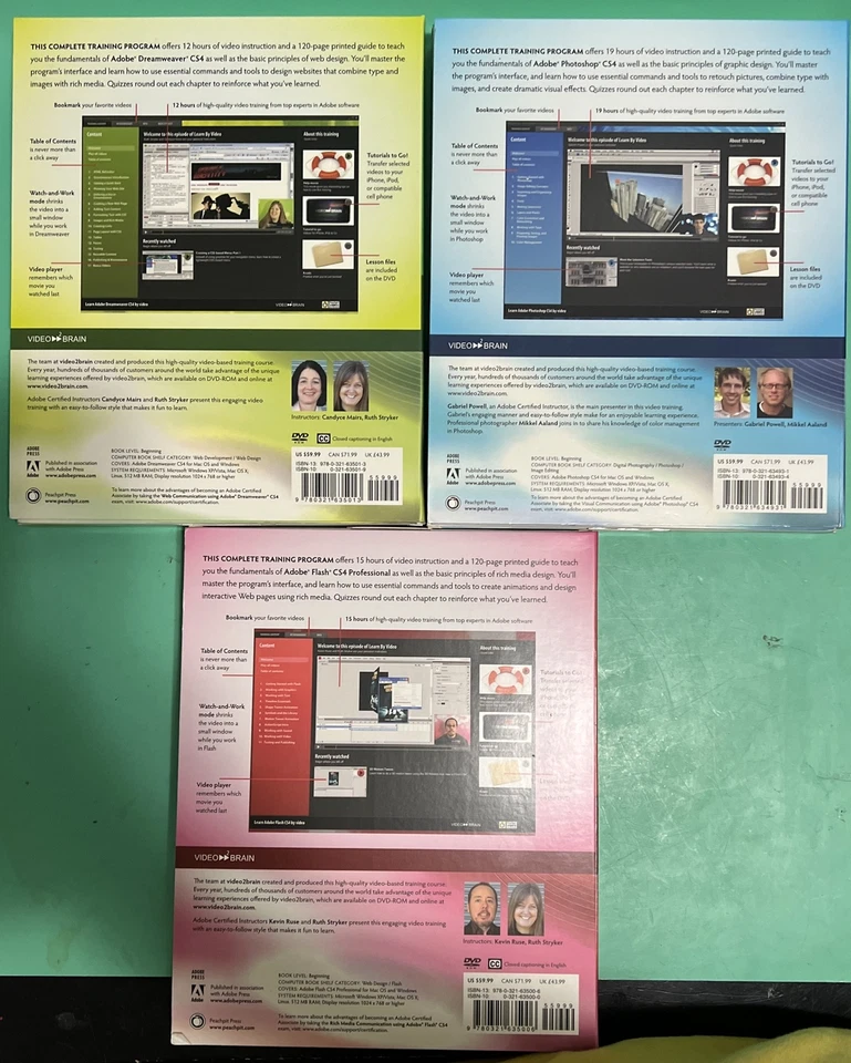 Adobe CS4 Photoshop Dreamweaver & Flash Certified Adobe Courseware Learn Video - Image 2 of 2