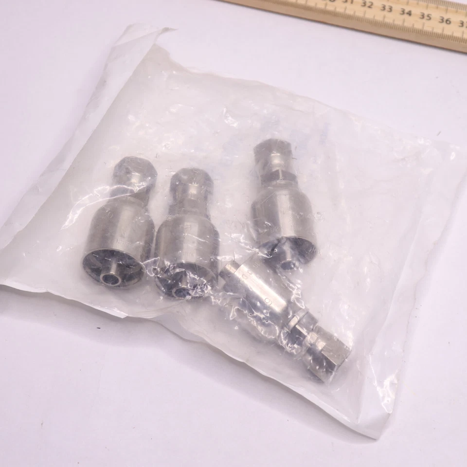 (4-Pk) Manguera hidráulica Parker de acero inoxidable recta hembra 0,375â³ ID x 6 mm Foto 2 de 4