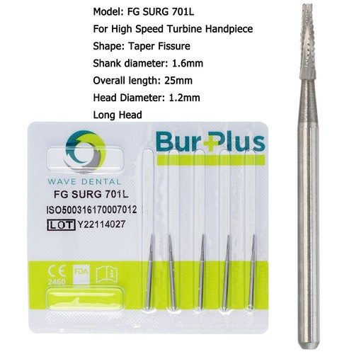 Wave Dental Surgical Length Carbide Burs 557 557L 702 FG SURG Long High Speed - Picture 4 of 75