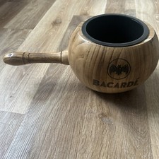 Bacardi Wooden Ice Bucket Drinking Vessel Home  Bar  Pub  Club man cave 