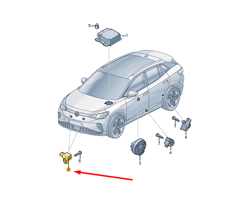 Nuevo sensor de choque de bolsa de aire delantera ŠKODA ENYAQ iV 1EA959345B - Imagen 2 de 5