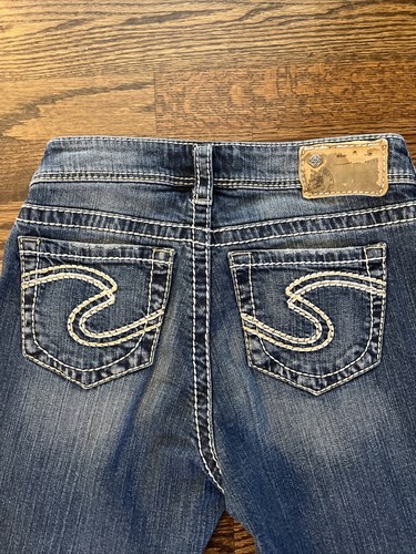 Silver Jeans Natsuki Capri Embroidered Pocket Stretch Denim Size 25 (waist24) - Picture 7 of 13