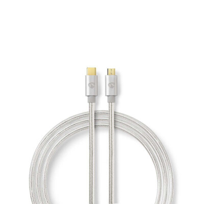 Nedis USB 2,0-Kabel Stecker Typ C Micro-B-Stecker 3,0m Aluminium