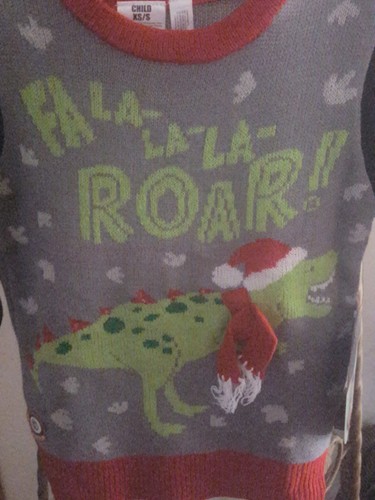 Christmas Light-Up Child's Sweater Santasaurus Size XS/S Boys - Picture 3 of 12