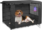 Funda para jaula de perro de 24 pulgadas, negra, para jaulas de 1 o 2 puertas.
