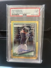 Panini 2025 Donruss Colt Emerson #180 Optic Gold Velocity PSA 9 Auto /10