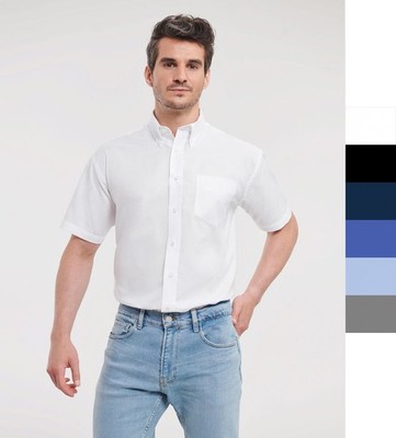 2er Pack Herren Oxford Hemd Russell Europe pflegeleicht Business Büro easy Care 