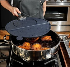 Grease Splatter Screen for 10–12" Pans, Foldable Heat-Safe Guard