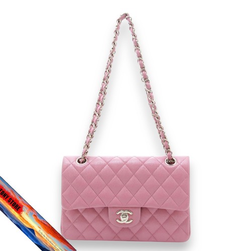 Chanel Matelasse W Flap Shoulder Bag Pink Gold Hardware 23cm W Chain