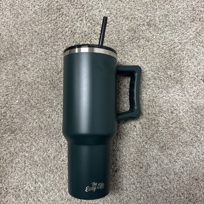 The Easy Life 40oz Insulated Mug Green 3pc Set Tumbler w/ Lid & Straw