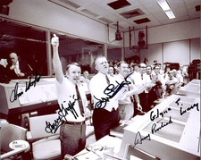 CHRIS KRAFT+GENE KRANZ+GRIFFIN+LUNNEY+BOSTICK SIGNED 8x10 PHOTO     NASA     JSA