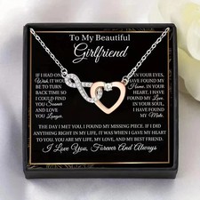 To My Girlfriend Necklace Gift, Romantic Birthday Gift for Girlfriend Jewelry