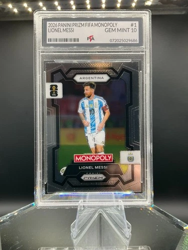 2026 Panini Prizm MONOPOLY Edition FIFA World Cup Lionel Messi GEM MINT PTA 10🔥