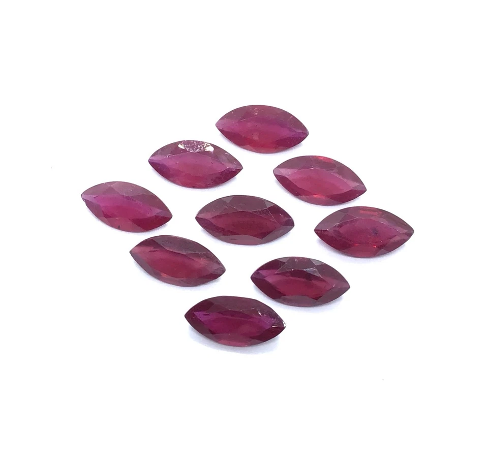 AAA Quality Ruby Marquise Cut Glass Filled Loose Gemstone For Making All Jewelry - Image 2 of 4