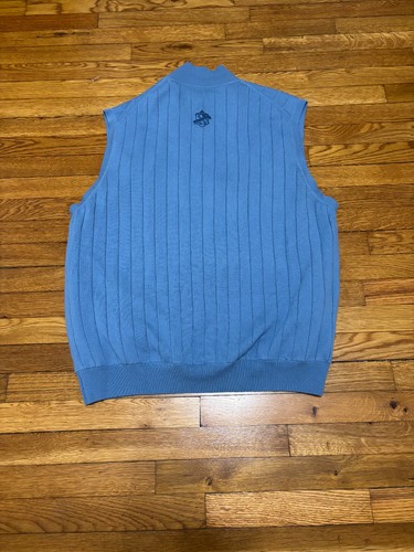 Fairway & Greene Sweater Vest Mens 2XL Blue Golf Italian Merino Wool 1/4 Zip - Picture 3 of 4