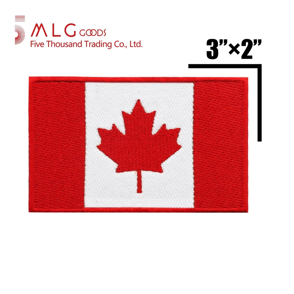 5MLGgoods Canada Flag Embroidered Patch, with Hook and Loop (Green) - Image 2 of 4