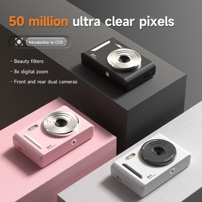 Digital Camera with 32GB Card 50MP 1080P 2.4  Screen 8X Zoom Anti-Shake