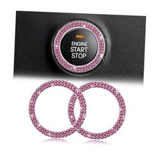 Car Bling Crystal Rhinestone Engine Start Ring Decals, 2 Pack Car Double Purple