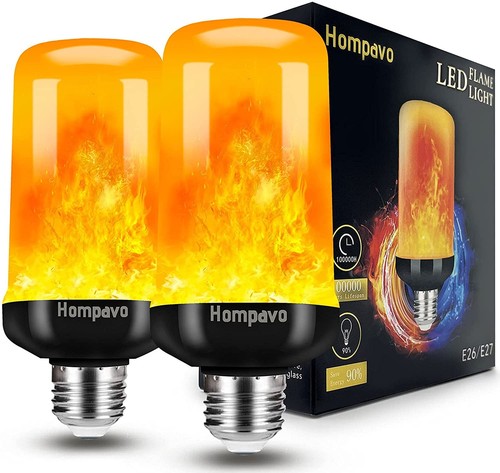 【Upgraded】 LED Flame Light Bulbs, 4 Modes Flickering Light Bulbs with Upside ...