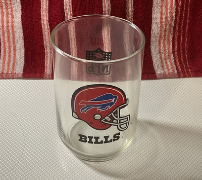 #ad Buffalo Bills NFL Mobil 1980s Drinking Glasses 16oz Vintage Collectible $12.50