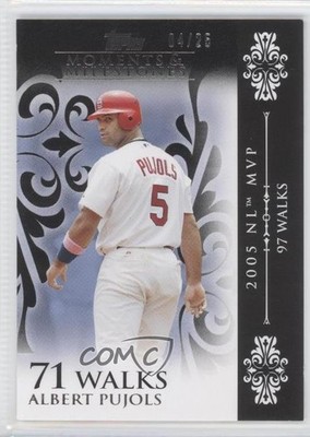 2008 Moments & Milestones Black 4/25 Albert Pujols (2005 NL MVP 97 Walks) 0b5