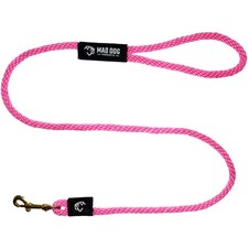 Mad Dog Products Standard Clip Dog Leash 3/8  x 6  Pink Signature Rope