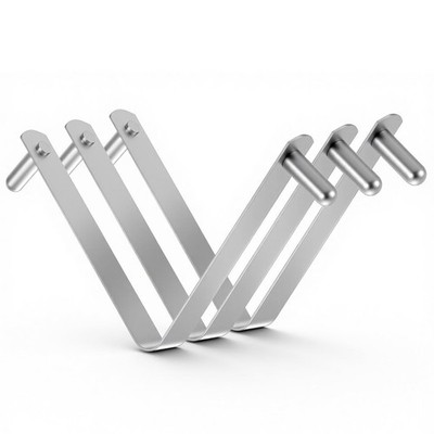 Dplolng 3 Pcs Pool Pole Clips,Stainless Steel Brush 1-1/4 inches, Silver