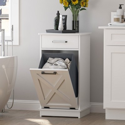 Tilt-out Trash Cabinet Hidden Tilt Out Laundry Hamper Cabinet with Drawer Basket