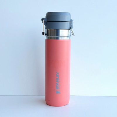 #ad Stanley Quick Flip Go Insulated Stainless Steel Water Bottle 24oz Coral Orange $17.99