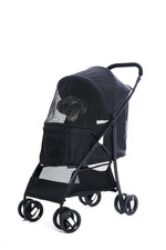 4 Wheels Pet Stroller,Easy-Foldable Dog Cat Cage Jogger Stroller with Weather...