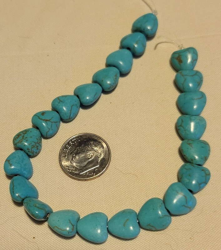L813  12mm howlite heart beads.  will combine lots to save on shipping. 