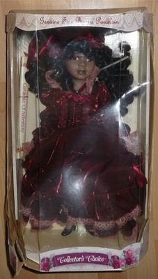 Genuine Fine Bisque Porcelain Collectors Choice 16'' Doll Red Dress DMG SEE PICS