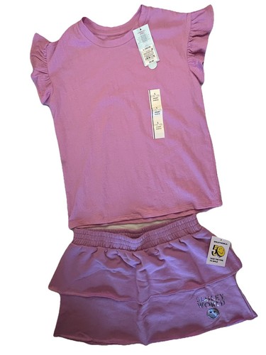 Smiley World M 10/12 Purple Skirt & Large 10/12 Purple Cat & Jack Shirt Set NEW - Picture 2 of 12