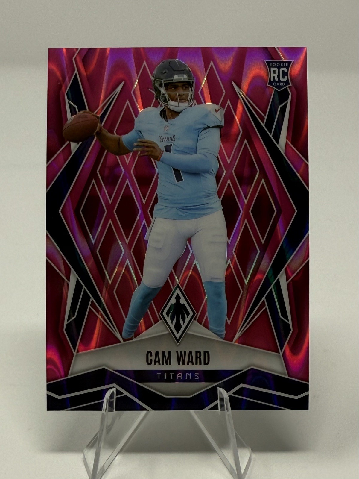 2025 Panini Phoenix - Rookies Cam Ward #194 Pink Seismic /75 (RC)