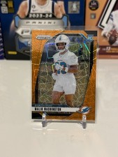 Malik Washington 2024 Panini Prizm Orange Laser Rookie Card #371 Dolphins (RC). rookie card picture