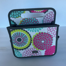 Thirty-One Floral Fabric Organizer Tote Caddy, 4 Compartments, 10x10x6.5