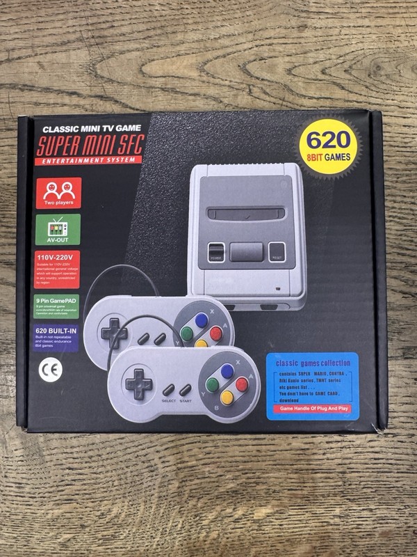 Super Mini SFC Retro Game Console - 620 Built-in 8-Bit Games - 2 Controllers NEW