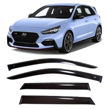 Tape-on Window Visors Rain Guards Fit Hyundai I30 Iii Hb 2017- Wind Deflectors