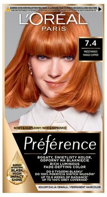 L'Oréal Preference Haarfarbe - 74 Dublin Kupfer-Mango (2 x 60 ml, 54 ml)