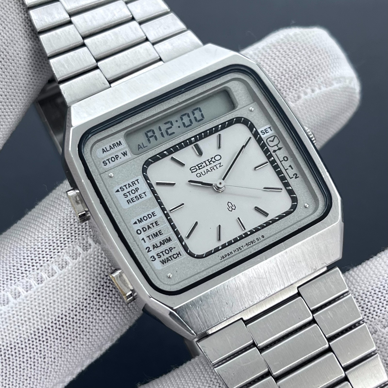 Seiko Watch H357-5050 Men's Quartz Japan Ana/Digi Made Vintage Alarm-Chronograph - vintagewatches.pk