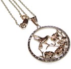 New 16" Chain w/ Pendant Humming Bird Flowers 14k Yellow Gold Jewelry — photo 2