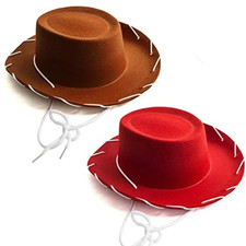 Kids Felt Cowboy Hat Western Big Brim Adjustable Boys Girls Halloween Party
