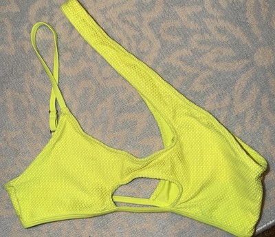 Fashion Nova Brighter Under The Sun Neon Yellow Bikini Top Size Large