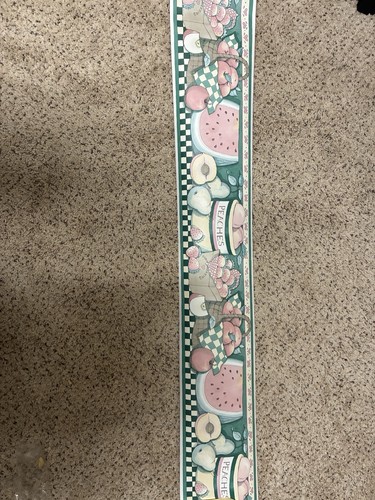 Vintage Susan Winget Wallpaper Border PeachesFruit Kitchen Imperial AM2003B 5 Yd