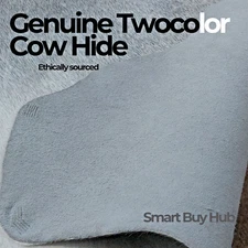 Real Cowhide Rug Twocolor - Size 5.5-6’ x 5.7-6’