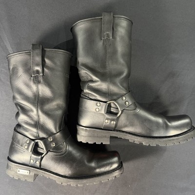 Xelement Mens 10 Black Engineer Motorcycle Boots Leather  display picture 1