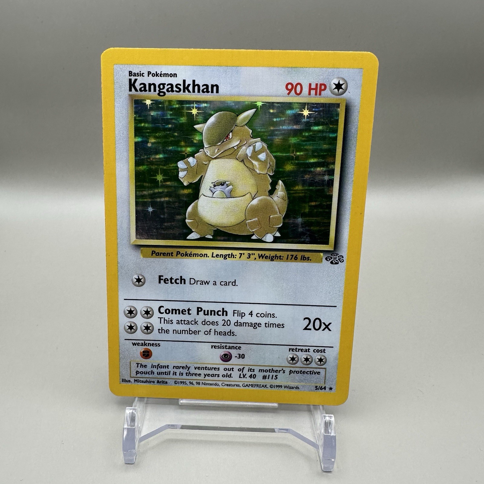 Pokemon TCG Kangaskhan Holo Rare Jungle Unlimited 5/64 Vintage WOTC 1999 NM-LP